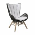 Tento Campait King Indoor Outdoor Lounge Chair in Light Eucalyptus Wood with Truffle Rope & Grey Cushion TE2094006
